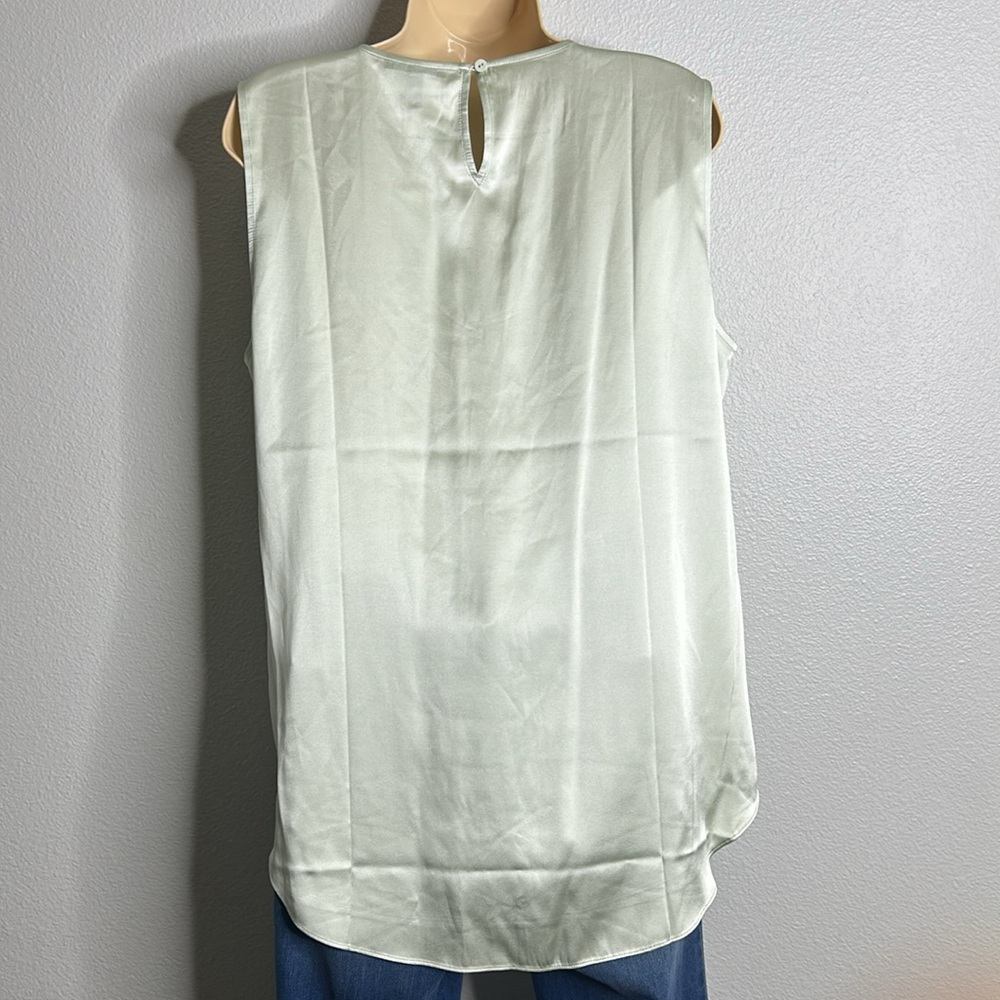 NWT Eileen Fisher mist silk spandex round crew neck sleeveless top - Picture 7 of 10